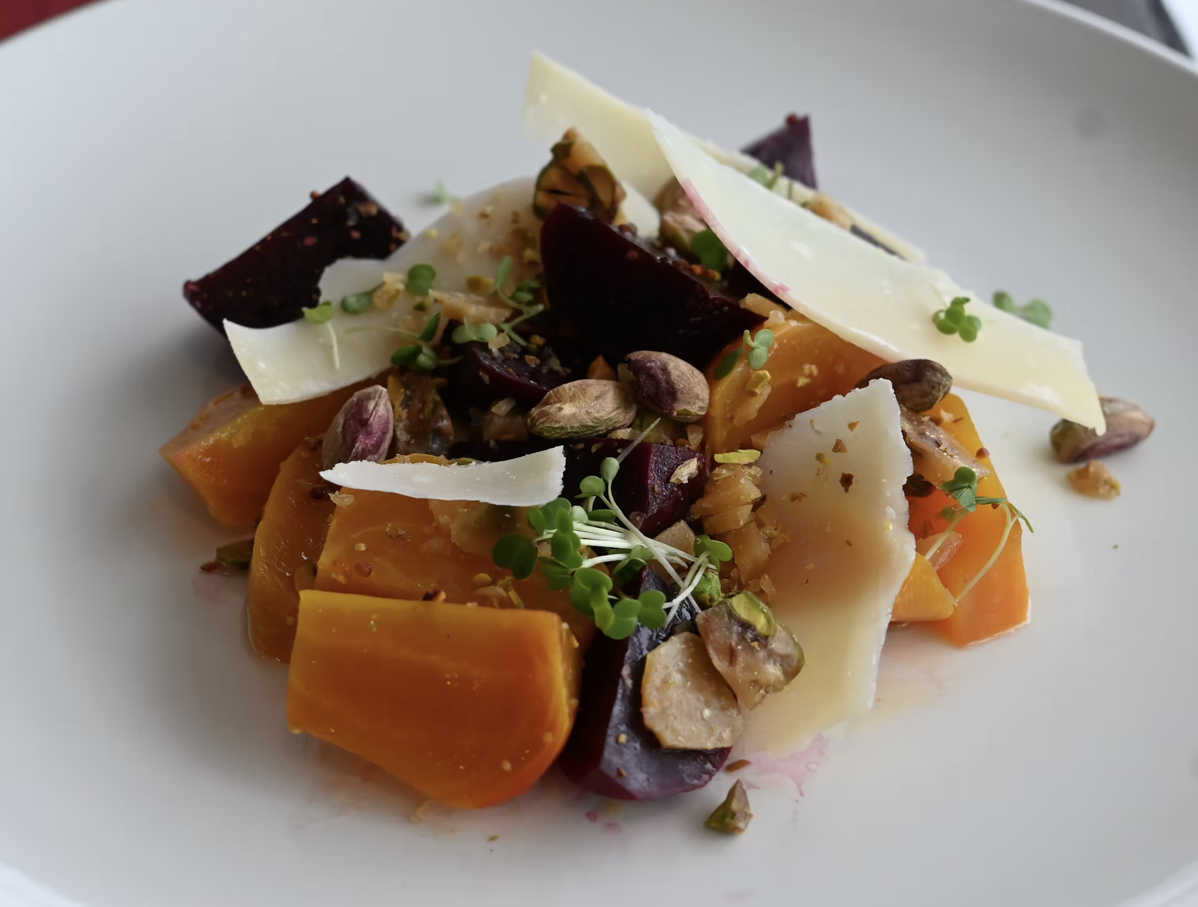 Roasted Beet & Pistachio — Aged pecorino, citrus vinaigrette